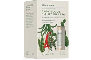 IL PAESE VERDE Easy Gocce Piante Grasse. Concime in Fiale per tutti i tipi di Piante Grasse. 6 fiale di fertilizzante da 32ml pronte all'uso.