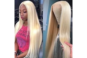 613 Blonde 13x6 Transparent Lace Front Wig Cheveux Humains MSGEM 22 pouces Cheveux Raides Brésiliens Blonde HD Lace Front Perruques pour Femmes Noires Pré Pincées Avec Des Cheveux De Bébé