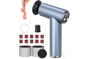 FISHOAKY Pedicure Elettrico Raspa Piedi Professionale 800RPM Calli Piedi Rimozione 9 Velocità Rimuovi Calli Piedi Elettrico Fresa Piedi Leviga Piedi Adatto (Blu)