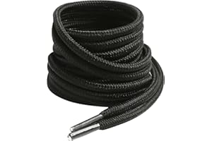 VSUDO Lacets Ronds de Bottes, ø4mm Lacets Boots Ronds pour Chaussures de Travail, Lacets Résistants Chaussure de Marche, Lacets Chaussures de Randonnée/Sécurité/Trekking pour Femme ou Homme