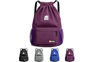 Sarmeley Drawstring Backpack Bags, Printed Drawstring Gym Bag for Men Women Girls Boys, Large Drawstring Bags Waterproof Swimming Bag Draw String Bag for Shopping Sport Travel