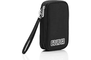 FCSNJH Organizador de bolsa de cables, pequeño organizador de electrónica, portátil, organizador de cable de carga, organizador de cables de viaje, bolsa para disco duro, cargador de batería, USB