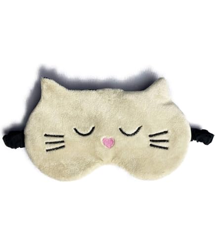 Ulife Mall Mascherine per Dormire Carino Volpe Maschera di Sonno da Viaggio Copertina per Occhi in Peluche Morbido Regolabile Maschera Notte Dormiente per Bambini Donne Ragazze - Arancione