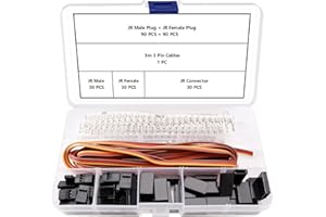 YIXISI 30 Sets 3 Pin JR Servo Connettore, Servo Spina Maschio Femmina Connettore Crimp Pin Cavo Kit, con 3m 22AWG 3 Circuiti Cavo, Compatibile con Futaba JR Hitec Spektrum RC Connettori