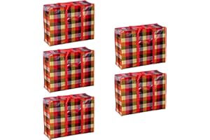 AURSTORE BASA Lot de 5 Sacs de Rangement Pliables - Grand Format pour Déménagement et Linge - Couleur Aléatoire (59 X 79 X 24 Cm)