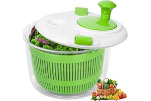 ACETEND Salad Spinner 5L Salad Washer and Spinner, Lettuce Spinner with Vegetable Washing Basket and Serving Bowl, Household Fruit Drainer Salad Dryer