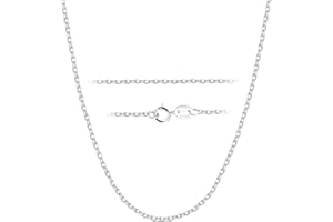 BESTEEL 1.5 MM Collier en Argent 925 pour Hommes Femmes Longue Chaîne Collier Fine approprié pour pendentifs avec Coffret Cadeau, 51 CM