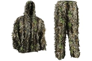 PELLOR Zicac Telo mimetico, Ghillie Poncho 3D Foreste delle Foglie Woodland Camo Abbigliamento Mimetico Giungla Caccia,Ghillie Suit (verde turchese (Altezza 100-130 cm) Bambino Ghillie Suit)
