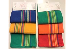 SpazioTessile Set 9 Strofinacci Cucina 50x70 Nido d'Ape Multicolore Tinti in Filo 100% Cotone Elda