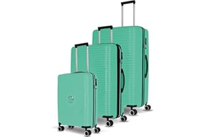 Travelite Hartschalen Kofferset 3teilig, 4 Rollen, ORBITA, Trolleys mit bruchsicherer Schale und praktischer Inneneinteilung, TSA Schloss, Koffer Größen L/M/S