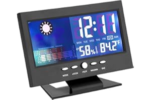 Gavigain Digital Clock,Weather Station Wireless Indoor Outdoor Thermometer,Large Display Atomic Weather Clock,Temperature Humidity Monitor with Moon Phase, Weather Forecast and Barometric Pressure