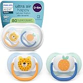 Philips Avent Ultra Air Pacifiers: Anatomically Designed for Babies 0-6 Months, Soft Silicone Symmetrical Teat BPA-Free with