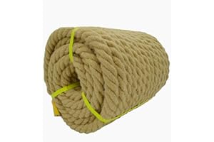 Jalunth Cuerda Rollo de Yute Gruesa Natural Cuerda Cáñamo Sisal para Jardín Colgar Fotos Rascador Gatos Manualidades Floristería Decoración Barcos Bricolaje 6.5 14 20 26 32 39 51mm/15 30m Marrón