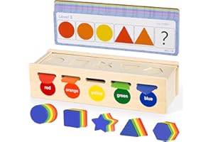 Joyreal Juguetes Montessori Formas Geométricas Madera Juguete Bloques, Juguetes para clasificar Formas para niños, Juegos Educativos niños 1 2 3 años