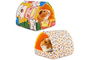 HOTUT Meerschweinchen Bett,2 Stück Waschbar Kuschelsack Meerschweinchen Haus,Kuschelig Gemütliches Kleintierbetten, Hamster Kleintier Bett für Zwergkaninchen, Chinchilla, Lgel, Frettchen