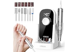‎COSLUS COSLUS Elektrische Nagelfräser 40000 U/min: 6-in-1 Professionell Nagelpflege Set für Gelnägel Acrylnägel Ideal für Salon und Zuhause Mit Gel-Entfernung und Pediküre-Funktion Tragbar und Geräuscharm