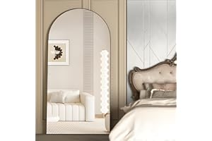 ‎CASSILANDO CASSILANDO Bogen-Ganzkörperspiegel, 180x80cm Bodenspiegel, Bodenspiegel Freistehender Ganzkörperspiegel mit Ständer für Schlafzimmer, Hängender montierter Spiegel für Wohnzimmer Garderobe, Schwarz