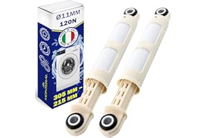 2 Stück Stoßdämpfer Waschmaschine 120N Ø11mm Länge 305 mm – 215 mm mit dem Originalcode 49043541 41017168 für Candy für Hoover - MADE IN ITALY - Garantie 10 Jahre - MONTERAL