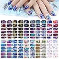 10 Sheets Full Wraps Nail Stickers Decals,MWOOT Self-Adhesive Nail Polish Stickers Waterproof Nail Decal Strips for Women Girls Nail DIY Decoration