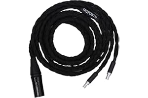 Linsoul Tripowin GranVia Upgraded OFC High Purity Headphone Audio Replacement Cable (HD800, 2m length, Black, XLR Plug)