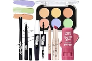Joyeee Makeup Gift Set, 6PCS Full Kit Come with Concealer Palette Lipstick Eyeliner Mascara Blush, for Face Eyes Lip Makeup, Complete Starter Bundle for Women and Girls, Portable Beauty Travel Package