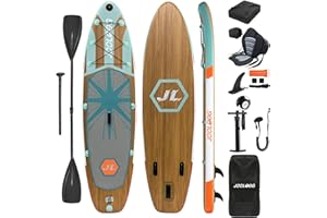 JOOLOOG Stand Up paddle Board, 15 cm Thick Inflatable Paddleboard with Kayak Seat for All Skill Levels 320x81x15cm