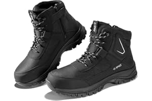 SPIEZ Botas de Seguridad Para Hombre - Zapatos de Seguridad Antideslizantes Antiestáticas Invierno Botas de Trabajo Hombre Impermeable Zapatos de Trabajo Negros EU 40-46