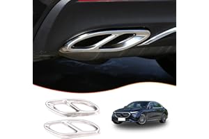 METYOUCAR Silenciador de cola de coche de acero inoxidable Cubierta de salida de tubo de escape para Mercedes Benz A/B/C/E/CLA/CLS/GLC/GLE/GLS (Plata)