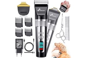 Gimars 4 En1 Cortapelos Para Perros Con Maquina Cortar Pelo Perros, Cortapelos De 3 Velocidades, De Alta Potencia, Silencioso y Recargable Con Peine y Tijeras,Sin Cable Usb Para Perros, Gatos