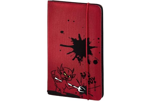 Hama Pochette "Up To Fashion" (pour 48 disques, CD/DVD/Blu-ray/livres audio, étui de rangement, gain de place pour la voiture, la maison, avec motif du diable) Rouge