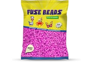 Benny Beads Bügelperlen 1500 Stück, Midi-Größe 5mm, Kreatives Bastelzubehör DIY Fuse Beads (Rosa)