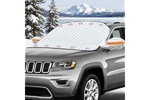 KKSTOTO Copri Parabrezza Auto Ghiaccio,Telo Copri Parabrezza per Inverno con Copertura per Specchietto, Antigelo, Resistente a Neve, Polvere, Raggi UV, per Maggior Parte dei Veicoli 178 x 124cm