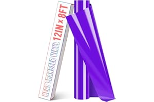 HTVDIY Heat Transfer Vinyl Roll - 12In x 8Ft Purple HTV Vinyl for T-Shirts, Bag, Fabric, Clothing