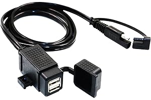 MOTOPOWER 3.1 Amp Wodoodporny podwójny zestaw ładowarki motocykla USB z kablem zaciskowym SAE