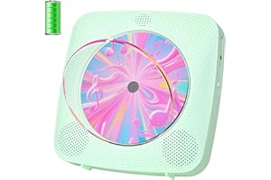 Lettore CD Portatile hifi: Kegaudio Lettore CD Bluetooth con Altoparlante Lettore musica da tavolo a parete con supporto Riproduzione USB/AUX Presa per cuffie Verde
