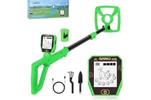 【Type-C】 Detector de Metales Niños, OMMO Detector de Metales Recargable con Divertida Pantalla LCD, 72-100cm Ajustable para Niños, IP67 Metale Detector Ligeros, Exploración al Aire Libre