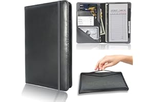 tutata Server Books for Waitress, Server Book with Zipper Pocket and Elastic Cord, Waitress Book Organizer, Cute Server Wallet with 7 Pockets and Pen Holder Fit Waitress Apron(Black)