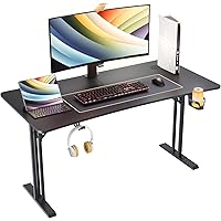 HLFURNIEU Scrivania Gaming Ergonomico 140 x 70 cm, Scrivania Gamer Computer Robusto con Gambe a T, Scrivania Gaming con Suppo