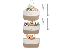 ‎OSTWOLKE OSTWOLKE Tür-Organizer, Hängeorganizer Filz, Hängeorganizer tür 3 Fächer Wand Hängen, Hänge Organizer, tür Aufbewahrung, Hänge Aufbewahrung, Tasche aus Baumwollseil für Schlafzimmer Gewebt Gelb