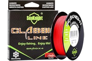 SeaKnight Classic 4 brins Tresse Fil de Peche 300M/500M Ligne tressée Super Plus Fins, Plus forts et Plus Lisse Ligne de pêche 6–36,3 Kilogram
