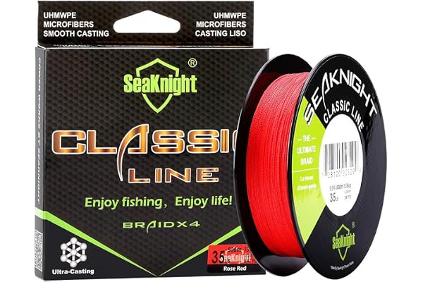 SeaKnight Classic 4 brins Tresse Fil de Peche 300M/500M Ligne tressée Super Plus Fins, Plus forts et Plus Lisse Ligne de pêche 6–36,3 Kilogram