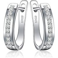 YOURDORA Oorbellen YOURDORA 925 Sterling Zilver Hoepel Oorbellen - Met Zirconia, Witgoud/roségoud/goud Laag Swarovski Oorbellen