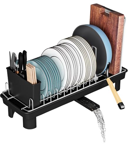 Égouttoir à Vaisselle Compact ZHXMALL Avec Bec Rotatif | Gain De Place Pour évier De Cuisine - Organisation Pratique - 4