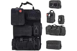 RATSTONE Organizador de asiento de coche activo con 5 bolsillos extraíbles, protector universal para el respaldo del asiento trasero