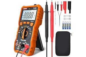 Multimetro Digitale Professionale, YIQIYIBO Multimetro a Campo Automatico, True RMS 6000 Conteggi, Voltmetro Amperometro Ohmmetro, Misura Tensione CA/CC, CorrenteCA/CC, Resistenza, Diodi, Continuità