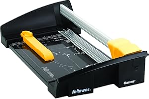 Fellowes Gamma 5437001 Biurowa Maszynka do Cięcia Rolek A4, Kolor Czarny