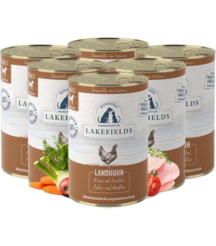 Lakefields Premium Hundefutter Nass | Rind 61% | 6 x 400g | Getreidefreies  Nassfutter fr Hunde | Natrliche Zutaten in Lebensmittelqualitt | pfel,  Zucchini & Karotten | Schonend gegart : Amazon.de: Haustier