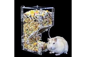 LEEWENYAN Automatyczny dozownik karmy dla chomików, przezroczysty akryl, automatyczny podajnik grawitacyjny, odpowiedni do karmienia chomików, świnek morskich, mini jeży i innych małych zwierząt