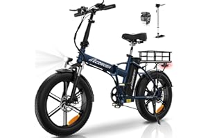 ECORUSH Bici Elettrica Pieghevole,Bicicletta Elettrica 20" 4,0 Fat bike elettrica con batteria rimovibile da 48V 15Ah Ebike per tutti i terreni adatto a uomo e donne