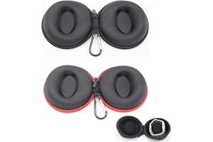 Vastsea 2 Pezzi Scatola per Orologi Rotonda Portatile, Custodia da Viaggio per Orologio Singolo, Con Moschettone e Spugna, Applica a per Orologi da Polso(Nero, Rosso)